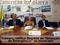 Câmara ratifica Decreto de “Situação de Emergência” no município