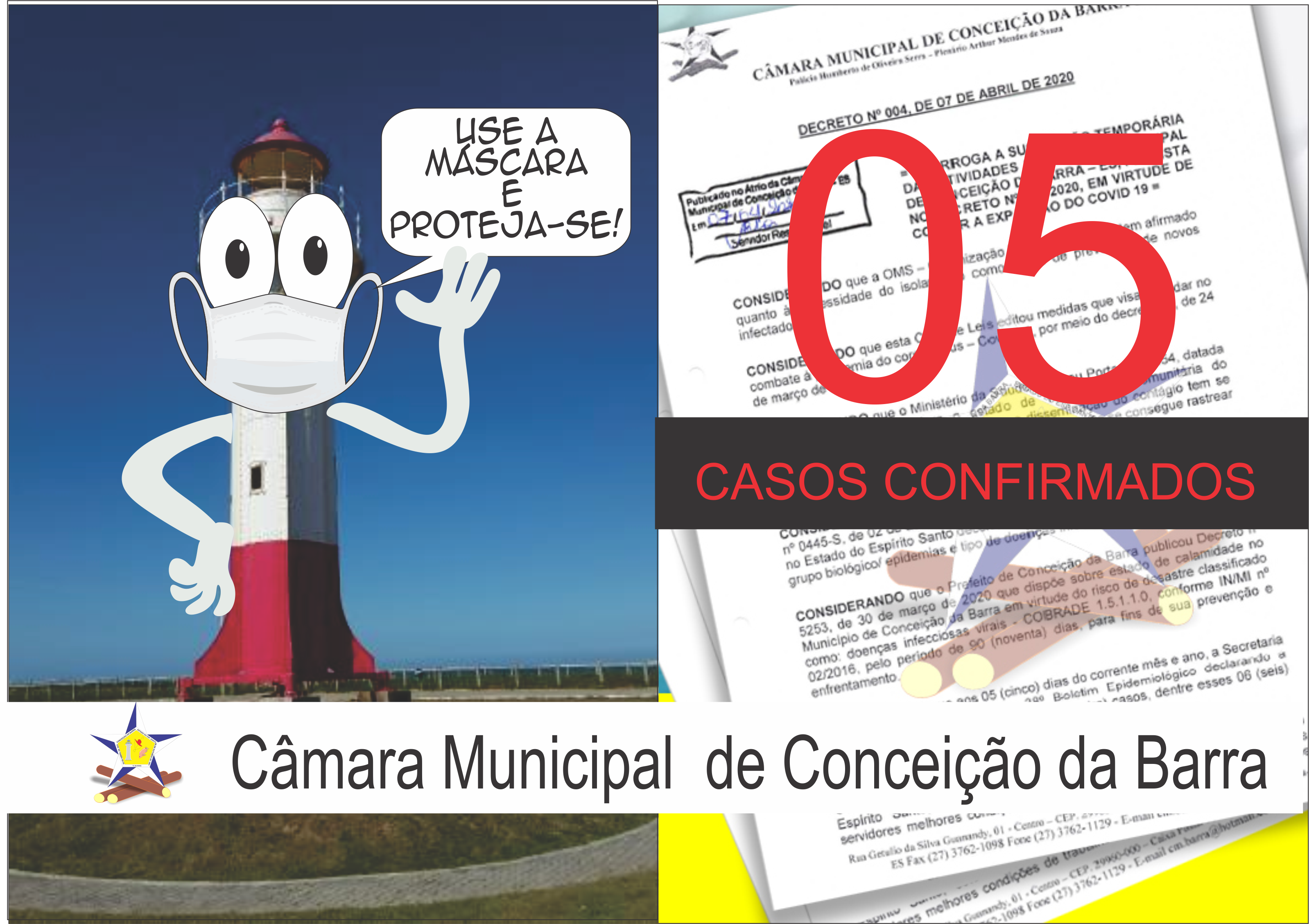 Conceição da Barra tem 05 casos confirmados de coronavírus, diz Prefeitura