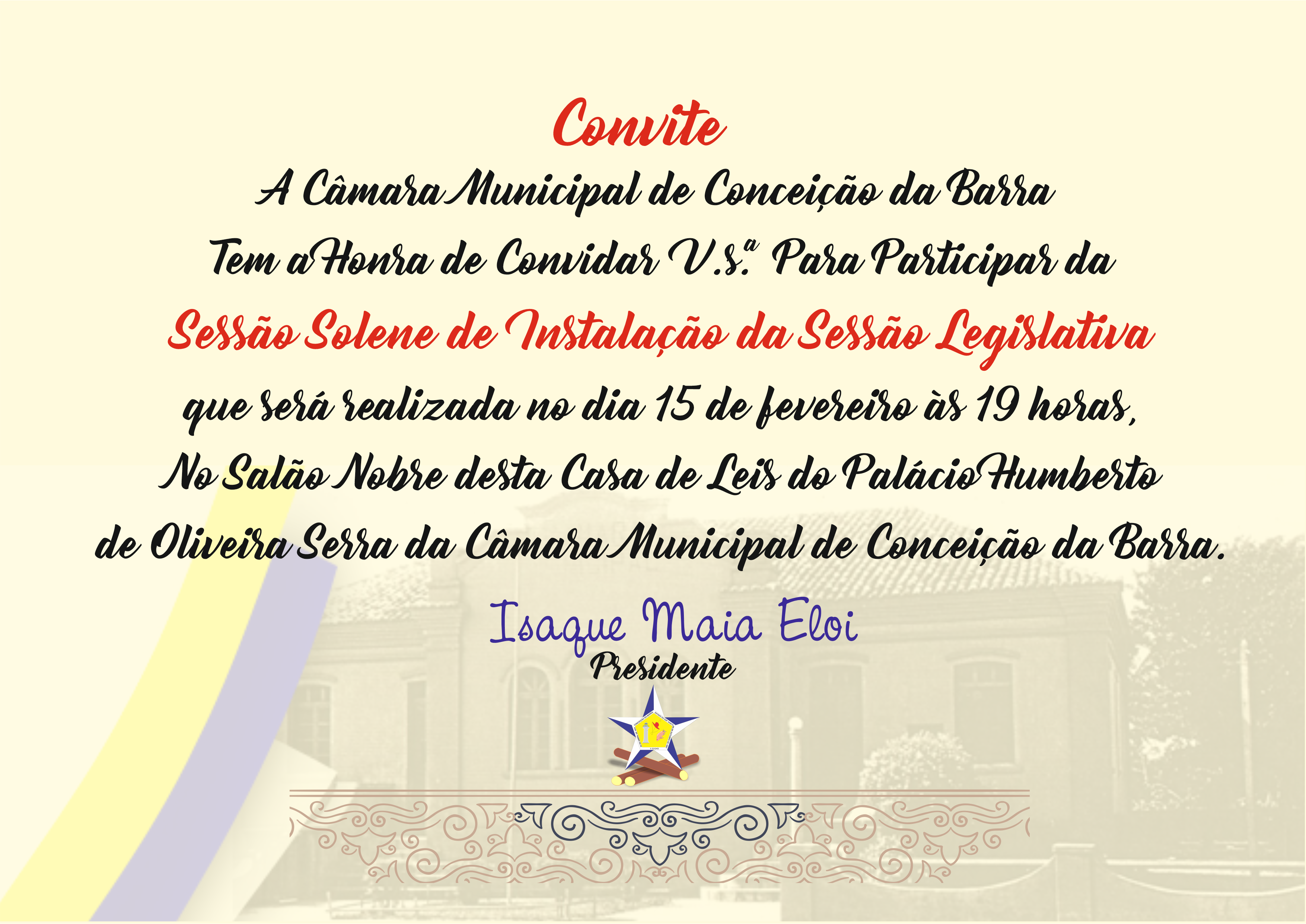  Convite para Abertura dos Trabalhos Legislativos de 2022